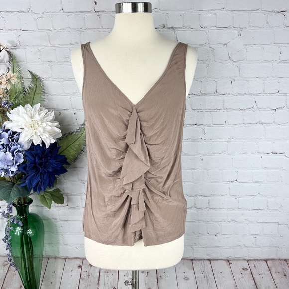 J. Crew Tops - •|•J. CREW•| Ruffle Rouched 100% Silk Tank Top